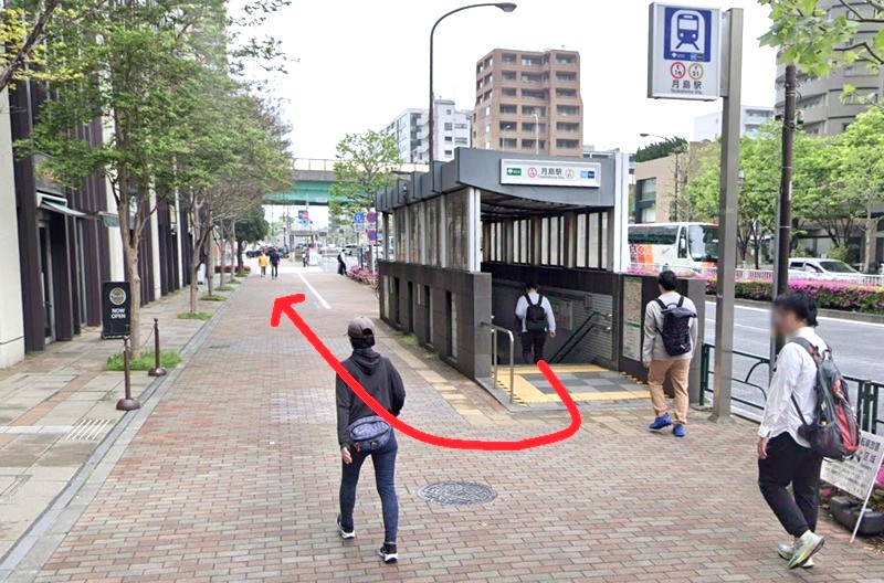 ナユタスのボイトレ月島校までの徒歩経路