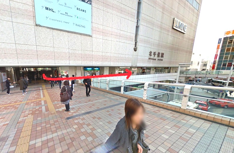 ナユタスのボイトレ北千住校までの徒歩経路